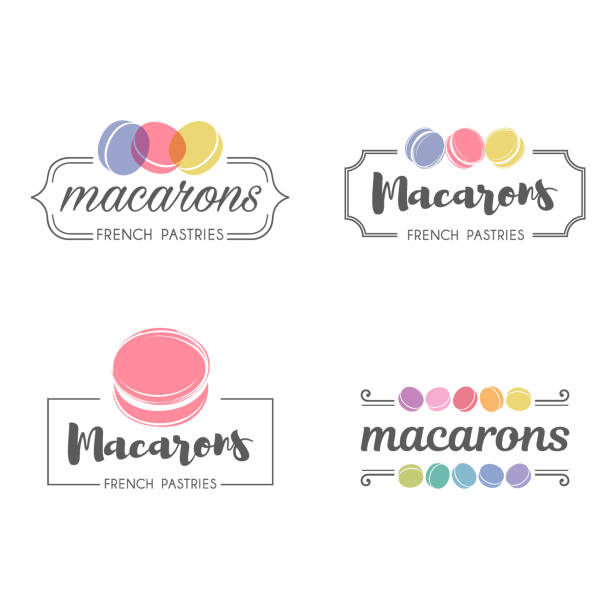 Set of vector icon design macaroons for shop, boutique, store Set of vector icon design macaroons for shop, boutique, store macaroon stock illustrations