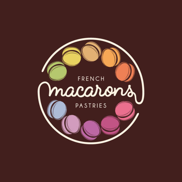 ilustrações, clipart, desenhos animados e ícones de macaroons de desenho vetorial ícone para loja, boutique, loja - macaroon french culture dessert food