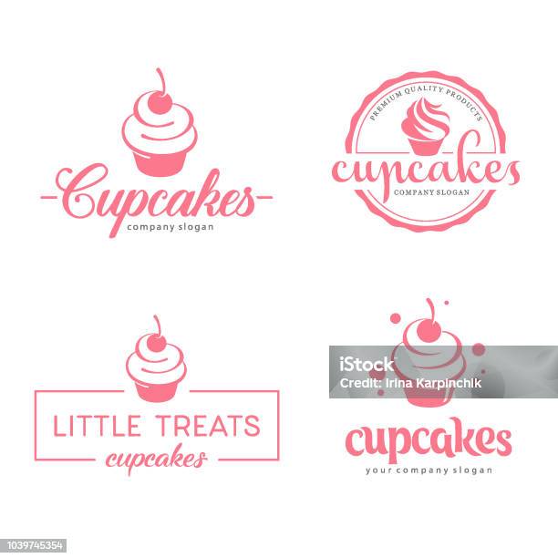 Vetores de Concepção De Símbolo De Vetor Ícone De Padaria De Cupcakes e mais imagens de Logotipo
