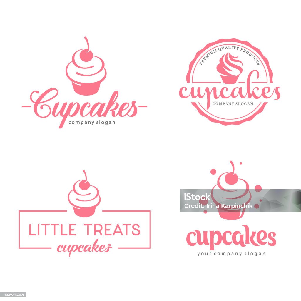 Vector symbol design. Cupcakes bakery icon Logo stock vector