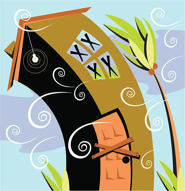 Vector illustration of Hurricane house