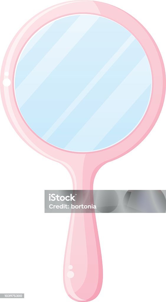 Hand Mirror A cute pink hand mirror. Gradients were used when creating this illustration. Hand Mirror stock vector