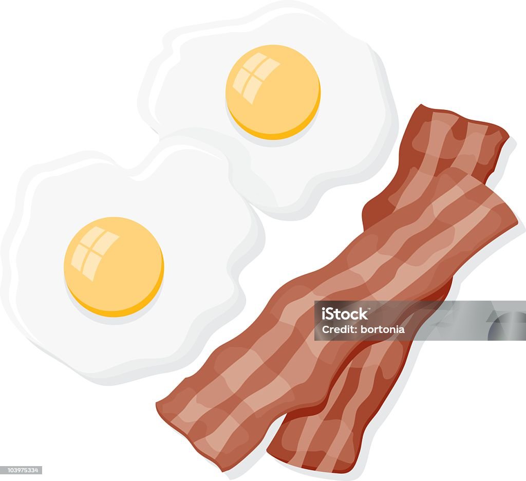 Bacon e ovos ícones - Vetor de Bacon royalty-free