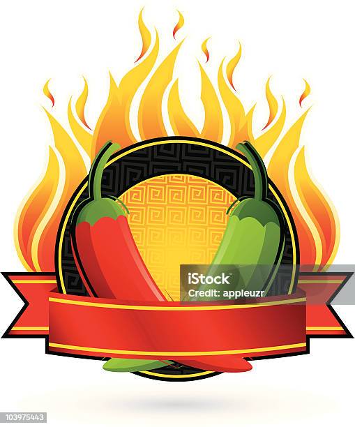 Flaming Pepper Pattern Flaming Pepper Frame Stock Illustration - Download Image Now - Green ...