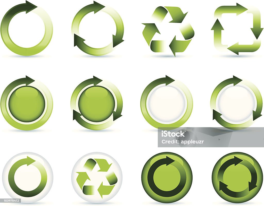 Símbolos e ícones de reciclar - Royalty-free Conjunto de ícones arte vetorial