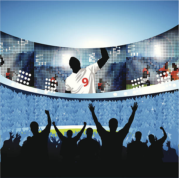 sport-feier - soccer stadium sport crowd stock-grafiken, -clipart, -cartoons und -symbole