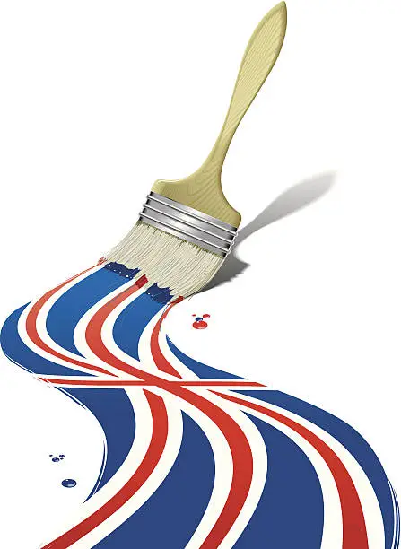 Vector illustration of Brush painting British flag