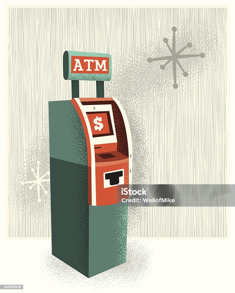 Vintage-Geldautomaten - Lizenzfrei Geldautomat Vektorgrafik