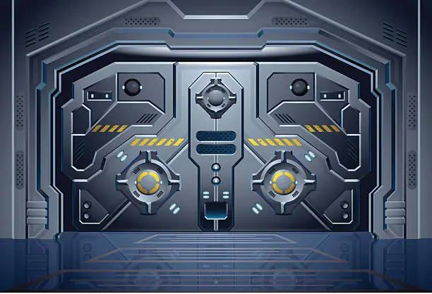 Vector illustration of sci-fi entrance