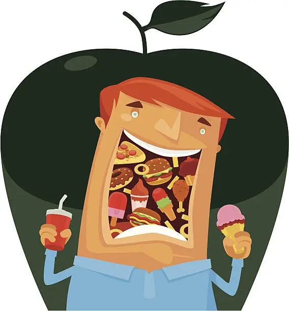 Vector illustration of eating