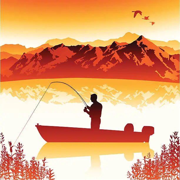 Vector illustration of Fishing