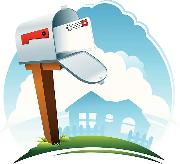 Vector illustration of Open Mailbox with Mail