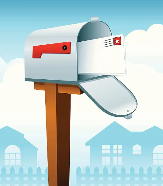 Vector illustration of Open Residential Mailbox