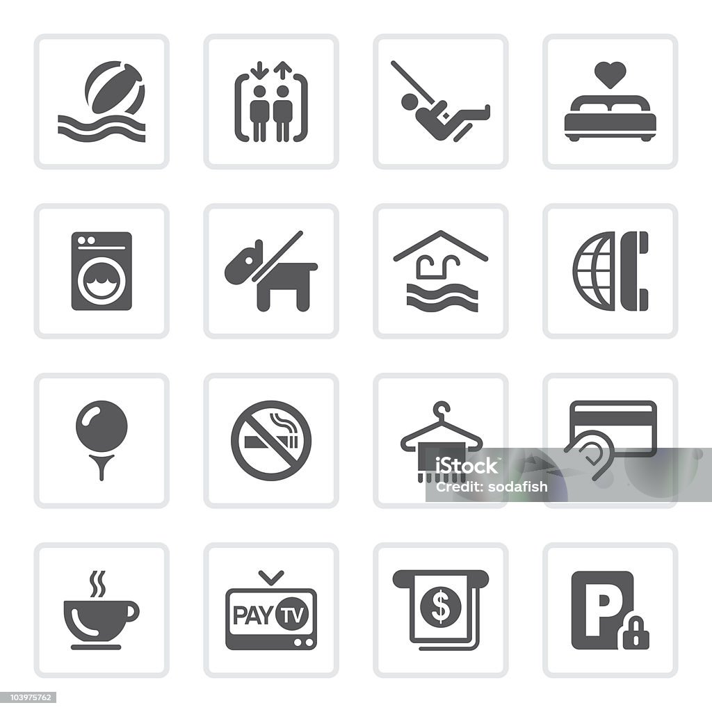 Hotel icons (1 of 2) | prime series http://www.tomnulens.be/istock/newbanners/prime.jpg Parking Sign stock vector