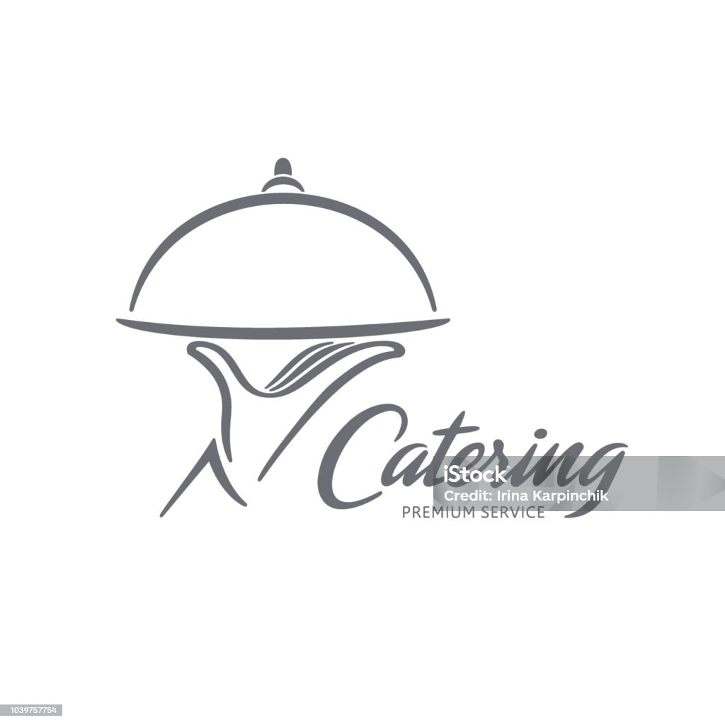 Diseño del emblema vector. Servicio de catering - arte vectorial de Industria alimentaria libre de derechos
