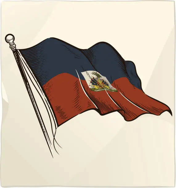 Vector illustration of Flag of Haiti