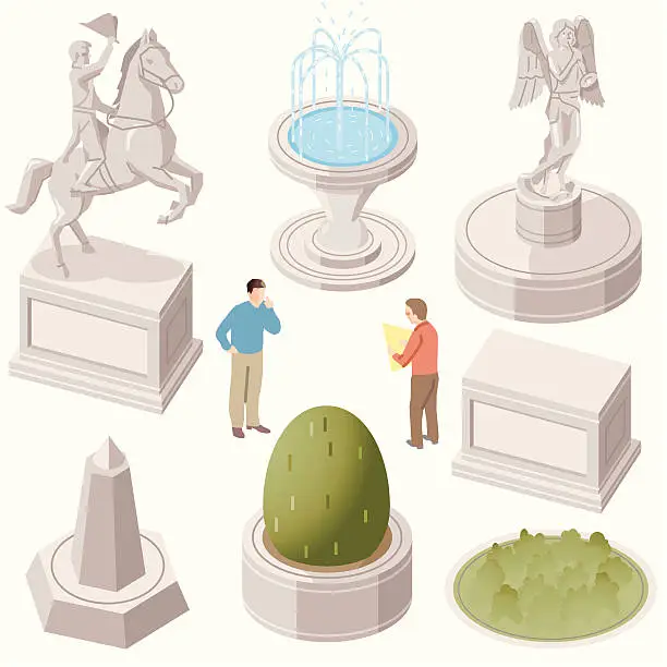 Vector illustration of Statues
