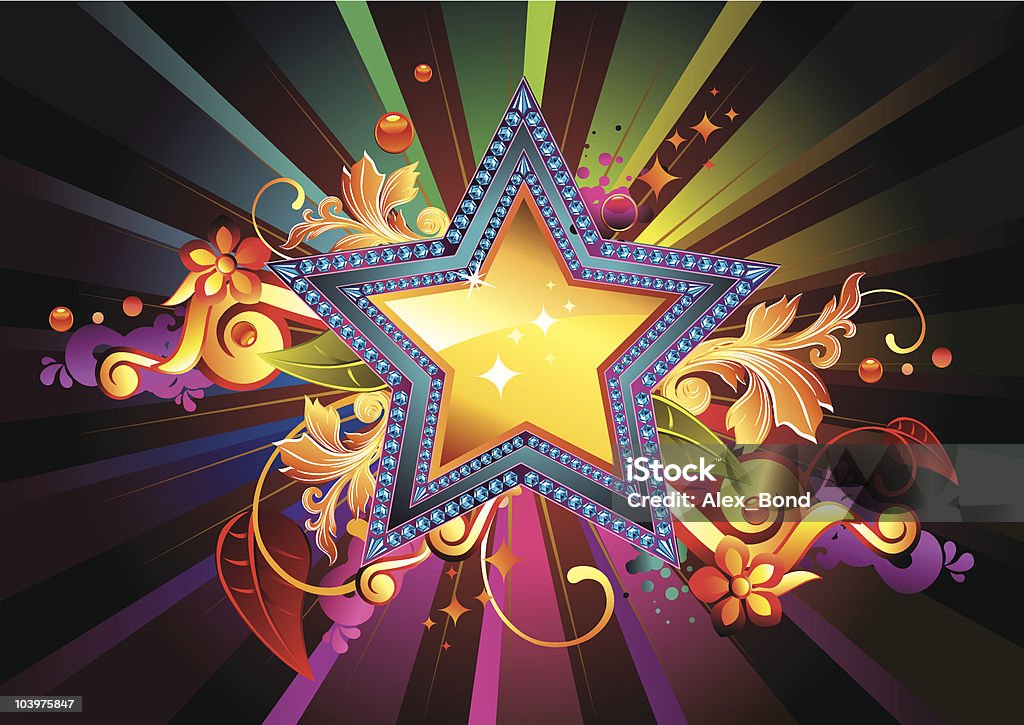 Funky Star - clipart vectoriel de Abstrait libre de droits