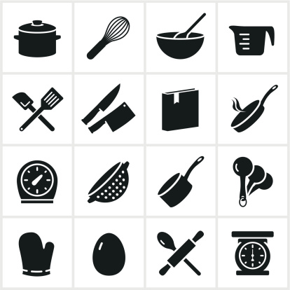 Common cooking utensil icons.