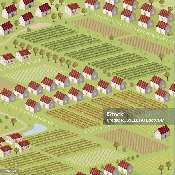 Ilustración de Carcasa V Farmland y más Vectores Libres de Derechos de Comunidad - Comunidad, Granja, Complejo de viviendas