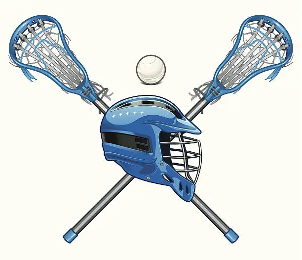 Vector illustration of Lacrosse Sticks and Helmet