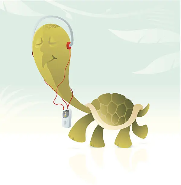 Vector illustration of MP3 Turtle