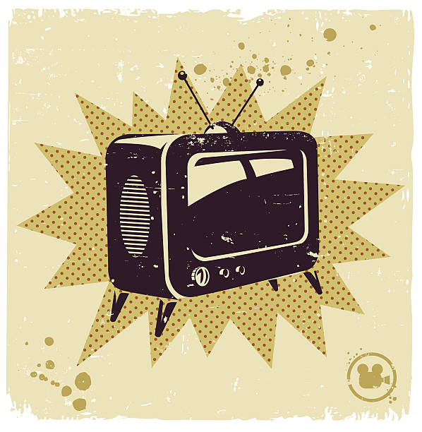 An illustration of a retro television retro background and old fashion tv..editable vector illustration... old tv stock illustrations