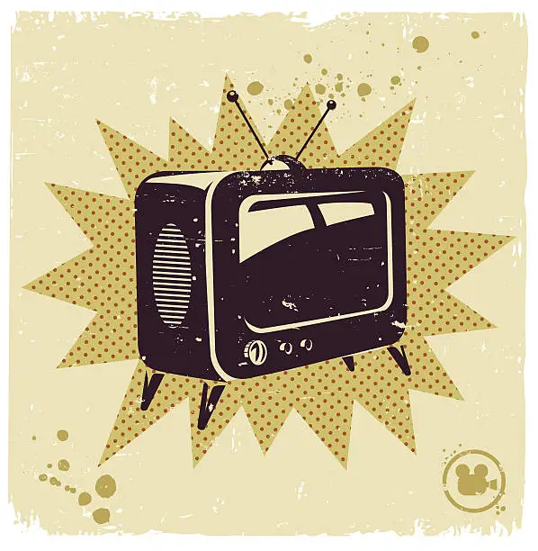 Vector illustration of An illustration of a retro television