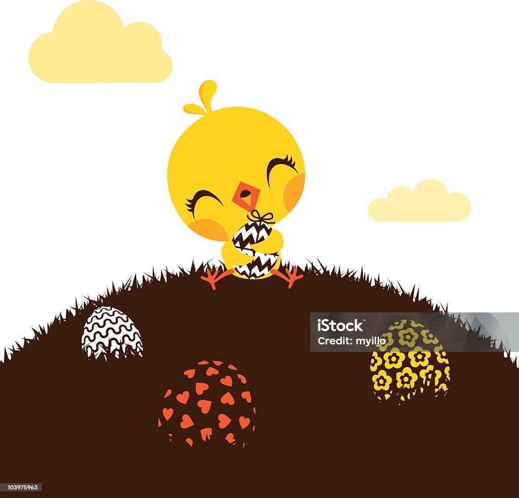Chick and Easter egg Easter card. Please see some similar pictures in my lightboxs:    Animal stock vector