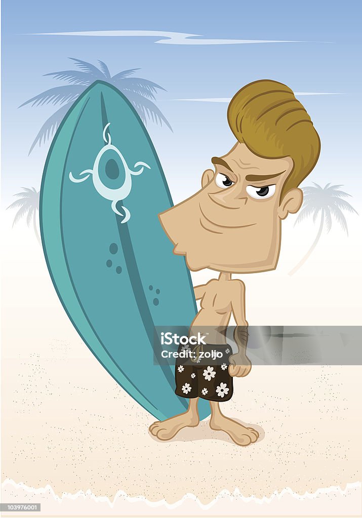 Surfeur - clipart vectoriel de Adulte libre de droits