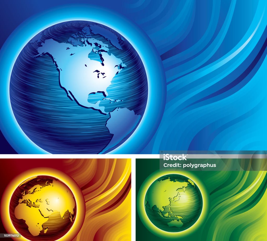 Tres globos de - arte vectorial de América del Sur libre de derechos