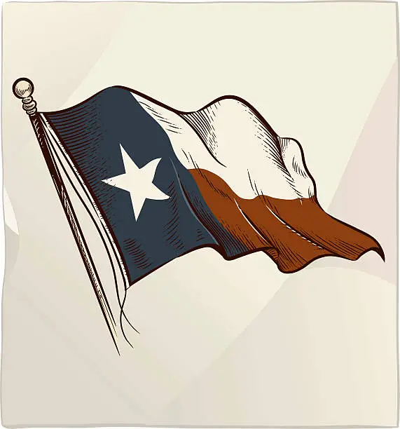 Vector illustration of An illustration of the flag of Texas