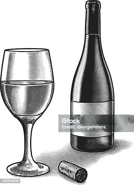 와인 글래스 및 병 와인병에 대한 스톡 벡터 아트 및 기타 이미지 - 와인병, 와인 마개, 컷아웃