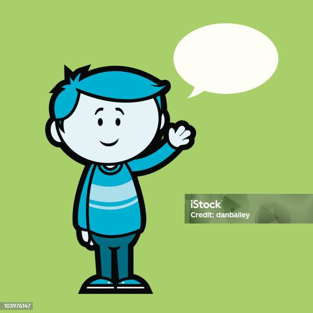 Waving Boy Stock Illustration - Download Image Now - Blue, Boys, Cartoon