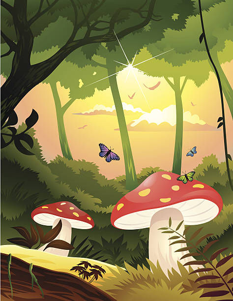 Fairy Tale Forest vector art illustration