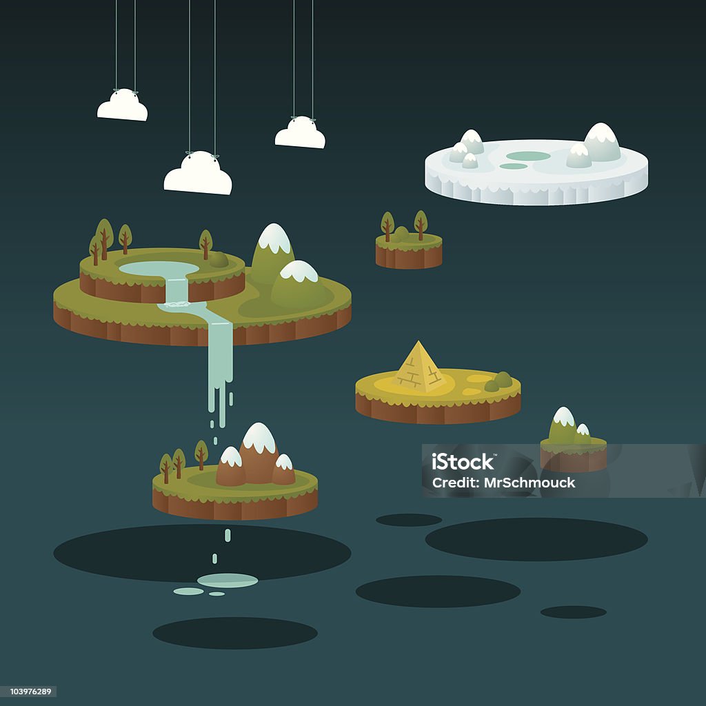 フローティングマイクロ世界 - 水に浮かぶのロイヤリティフリーベクトルアート