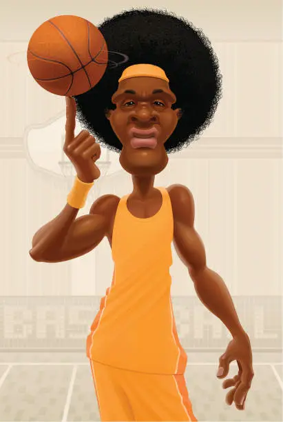 Vector illustration of Basketball superstar