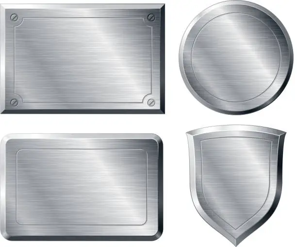 Vector illustration of Brushed metal shapes