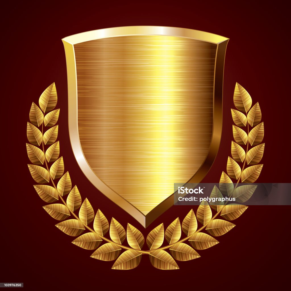 Gold escudo - Vetor de Brasão de armas royalty-free