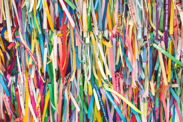 Colorful ribbons of promise Colorful ribbons of promise at Our Lady of Nazareth basilica, in Belem do Para, Brazil belém brazil stock pictures, royalty-free photos & images