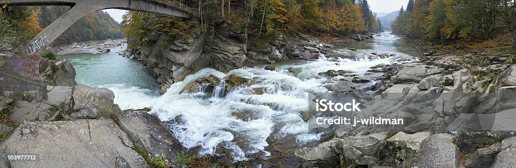 Mountain river waterfall  Autumn Stock Photo