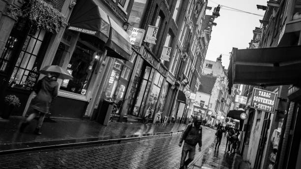 Walking Street With Commercial Building