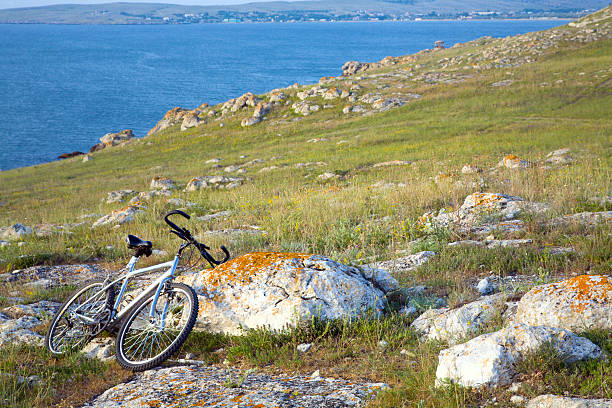 istock Bike on stony summer coastline 103979201