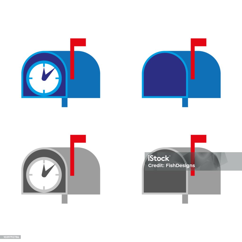 Mailbox Clock Mailbox Stock Illustration - Download Image Now - Clock, Icon Symbol ...