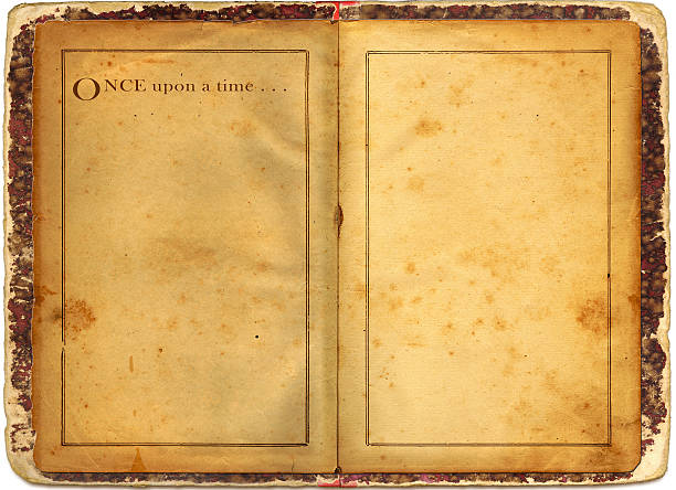 Once upon a time A double page spread  taken from a Home Physician book of 1880, photoshopped with an old poetry book and some nice borders. old book stock pictures, royalty-free photos & images