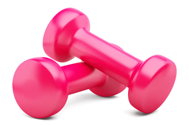 istock pink dumbbells isolated on white background 1039821964