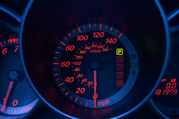 istock Car speedometer with gauges 1039831986