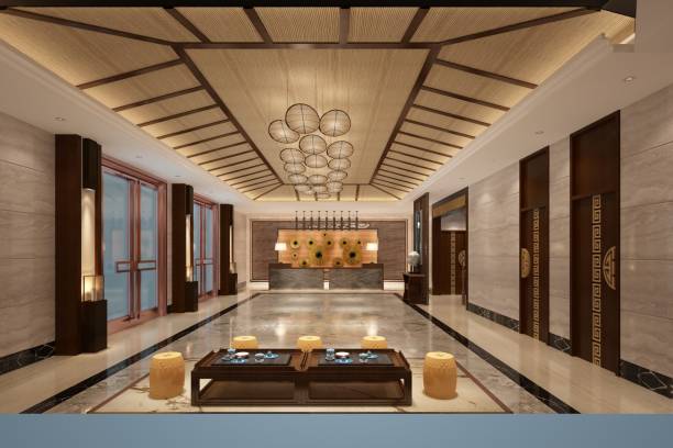istock 3d render of luxury hotel reception 1039840454