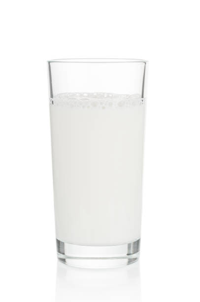 istock Milk glass close up isolated on white background 1039846714