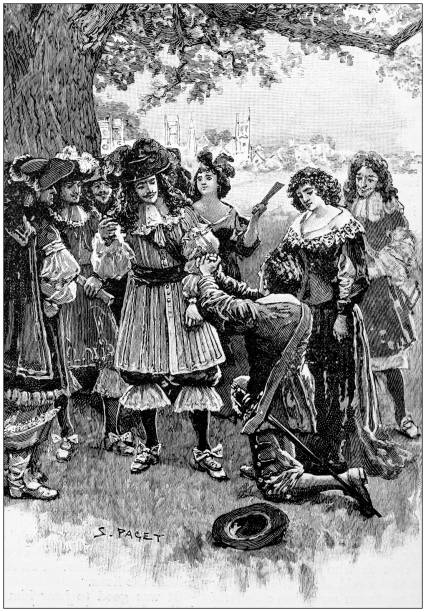 istock Antique painting illustration: Musketeer 1039847534